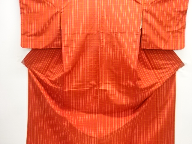 格子織り出し米沢紬着物